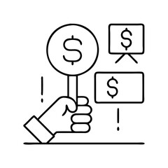 bid icon, bid line art - simple line art of bid, perfect for bid logos and icons