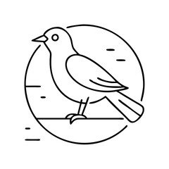 bird icon, bird line art - simple line art of bird, perfect for bird logos and icons