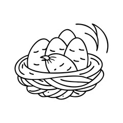 bird nest icon, bird nest line art - simple line art of bird nest, perfect for bird nest logos and icons