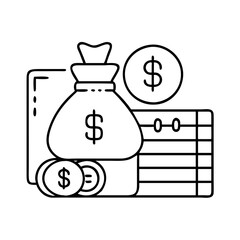 budget icon, budget line art - simple line art of budget, perfect for budget logos and icons