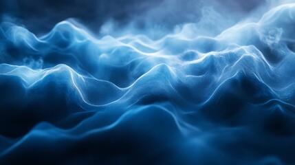 Obraz premium Abstract design of swirling, flowing blue forms.