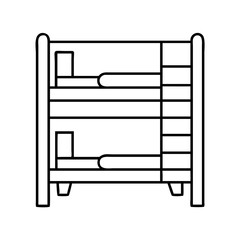 bunk bed icon, bunk bed line art - simple line art of bunk bed, perfect for bunk bed logos and icons
