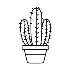 cactus icon, cactus line art - simple line art of cactus, perfect for cactus logos and icons