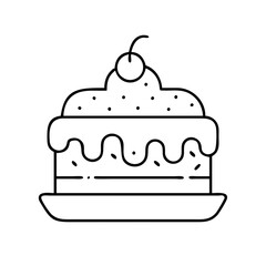 cake icon, cake line art - simple line art of cake, perfect for cake logos and icons