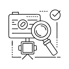 camera for inspection icon, camera for inspection line art - simple line art of camera for inspection, perfect for camera for inspection logos and icons