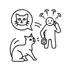 cat behavior icon, cat behavior line art - simple line art of cat behavior, perfect for cat behavior logos and icons