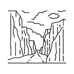 canyon icon, canyon line art - simple line art of canyon, perfect for canyon logos and icons