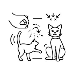 cat behavior icon, cat behavior line art - simple line art of cat behavior, perfect for cat behavior logos and icons