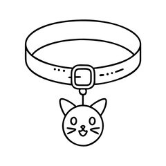 cat collar icon, cat collar line art - simple line art of cat collar, perfect for cat collar logos and icons