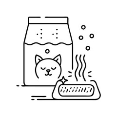cat litter bag icon, cat litter bag line art - simple line art of cat litter bag, perfect for cat litter bag logos and icons