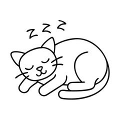 cat nap icon, cat nap line art - simple line art of cat nap, perfect for cat nap logos and icons