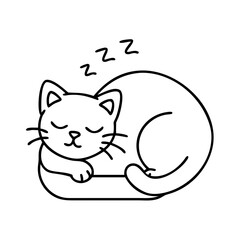cat nap icon, cat nap line art - simple line art of cat nap, perfect for cat nap logos and icons