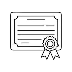 certificate icon, certificate line art - simple line art of certificate, perfect for certificate logos and icons