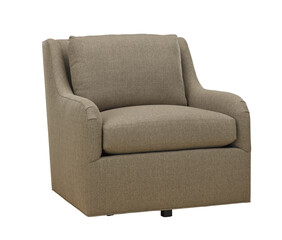 Modern gray swivel armchair isolated on white background for home decor