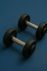 Dumbbells on Exercise Mat