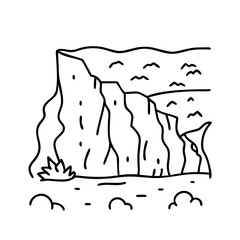 cliff icon, cliff line art - simple line art of cliff, perfect for cliff logos and icons