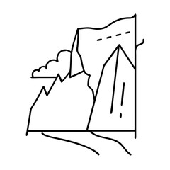 cliff icon, cliff line art - simple line art of cliff, perfect for cliff logos and icons