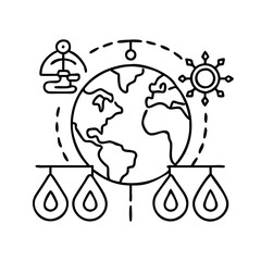 climate justice icon, climate justice line art - simple line art of climate justice, perfect for climate justice logos and icons