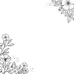 Obraz premium Elegant Floral Frame Corner Design Illustration