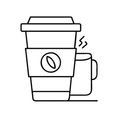 coffee cup icon, coffee cup line art - simple line art of coffee cup, perfect for coffee cup logos and icons