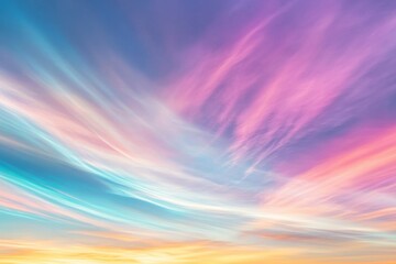 Colorful nacreous clouds over the polar sky at sunset creating a stunning visual display, Colorful nacreous polar stratospheric clouds jet timelapse