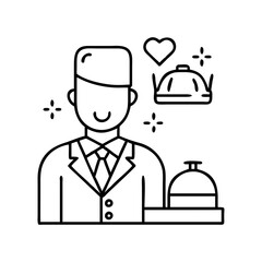 concierge icon, concierge line art - simple line art of concierge, perfect for concierge logos and icons