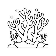 Obraz premium coral reef icon, coral reef line art - simple line art of coral reef, perfect for coral reef logos and icons