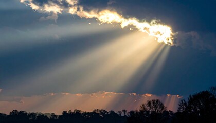 Dramatic Sun Rays Breaking Through Darkness – Heavenly Light