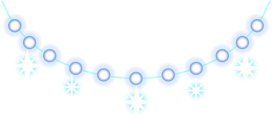 Christmas Hanging String Lights Shiny Snowflake
