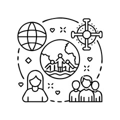 cultural diversity icon, cultural diversity line art - simple line art of cultural diversity, perfect for cultural diversity logos and icons