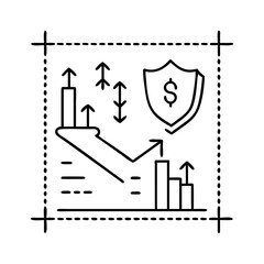 defensive stocks icon, defensive stocks line art - simple line art of defensive stocks, perfect for defensive stocks logos and icons