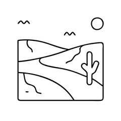 desert icon, desert line art - simple line art of desert, perfect for desert logos and icons