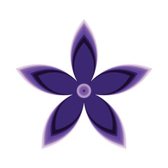 Purple Flower Illustration On White Background.