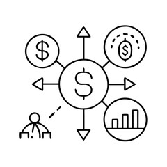 diversification icon, diversification line art - simple line art of diversification, perfect for diversification logos and icons