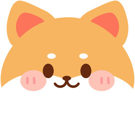 Cute Christmas Shiba Inu Dog Head 