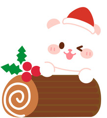 Christmas White Bear-White Bear Christmas Cake