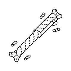 dog chew stick icon, dog chew stick line art - simple line art of dog chew stick, perfect for dog chew stick logos and icons