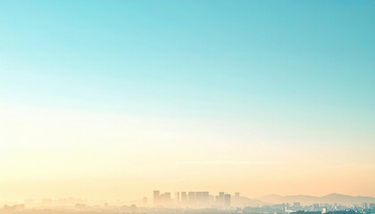 Obraz premium Sunrise over city skyline urban landscape digital photography tranquil environment aerial view serene concept for seo impact