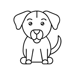 dog icon, dog line art - simple line art of dog, perfect for dog logos and icons