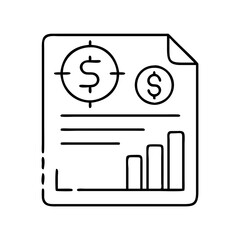 income statement icon, income statement line art - simple line art of income statement, perfect for income statement logos and icons