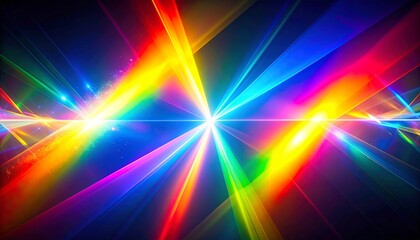 Prism Light Reflection – Rainbow Spectrum on Dark Background