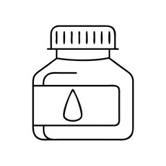 ink bottle icon, ink bottle line art - simple line art of ink bottle, perfect for ink bottle logos and icons