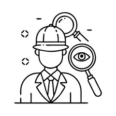 inspector icon, inspector line art - simple line art of inspector, perfect for inspector logos and icons