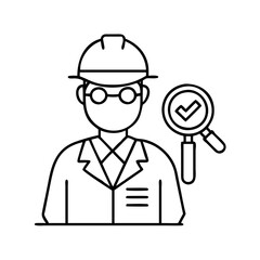 inspector icon, inspector line art - simple line art of inspector, perfect for inspector logos and icons