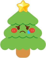 Cute Christmas tree-crying
expression