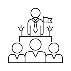 leadership icon, leadership line art - simple line art of leadership, perfect for leadership logos and icons