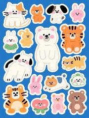 set of funny animals