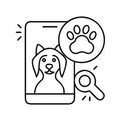 lost pet icon, lost pet line art - simple line art of lost pet, perfect for lost pet logos and icons