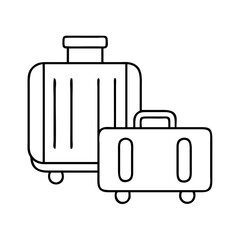 luggage icon, luggage line art - simple line art of luggage, perfect for luggage logos and icons