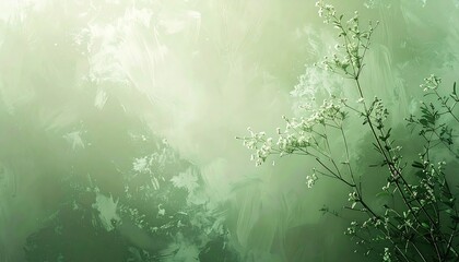 Fototapeta premium Nature scene with delicate flowers lush green environment high-quality photography soft lighting serene viewpoint beauty of flora